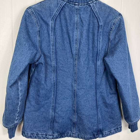 Vintage Denim Zip Up Moto Jacket Sz M - Picture 8 of 12